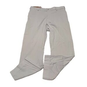 Bill's Khakis Chino Pants Mens 38x27 Hem Beige Khaki Flat Front Straight Fit USA